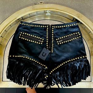 Understated Leather- Fringe Shorts